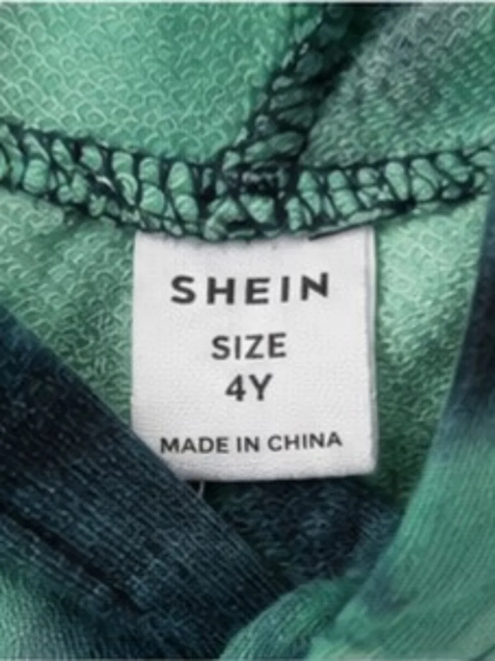 SHEIN Green and Black Tie-Dye Kids Hoodie Set